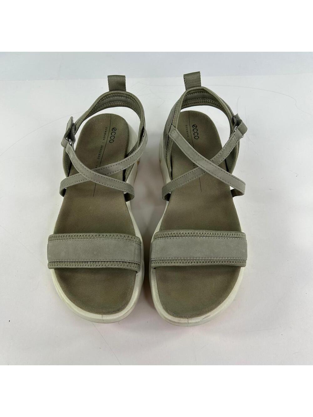 Ecco Womens Chunky Sport Sandals US 8.5 Green Platform Strappy Shoes - Picture 6 of 13